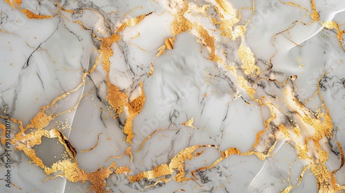 Luxurious white Carrara statuaries marble texture background. Calacatta glossy marble with golden streaks. Luxury White Gold Marble texture background. AI generated illustration