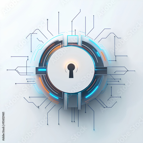 Illustration conceptuelle de la cybersécurité et de la protection des données numériques. photo