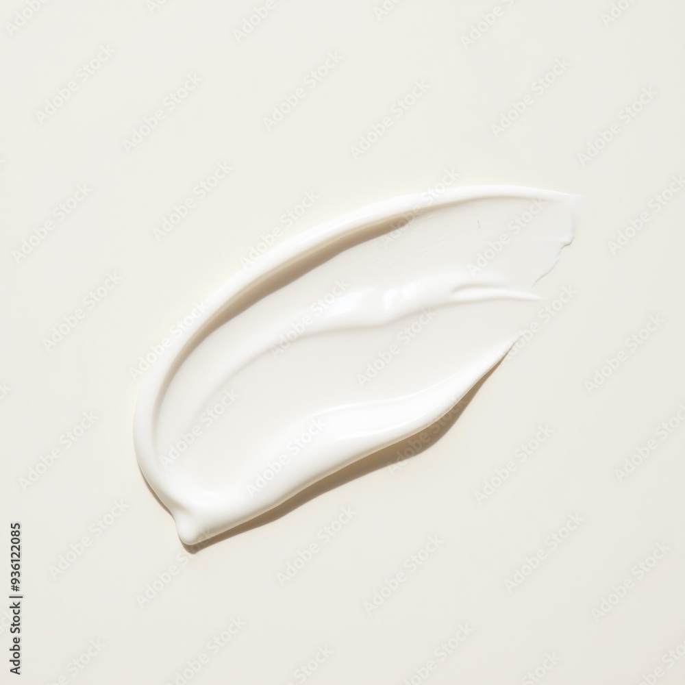Balm swatch, A smear of cream on a blank background.
Balm swatch, A smear of cream on a blank background.