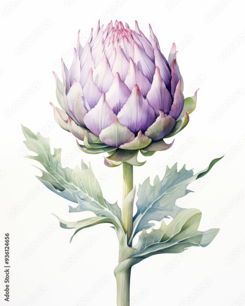 Fototapeta premium Artichoke in watercolor style. Botanical illustration