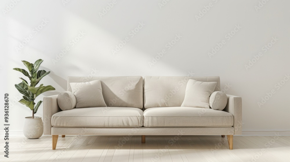 The minimalist beige sofa The minimalist beige sofa
