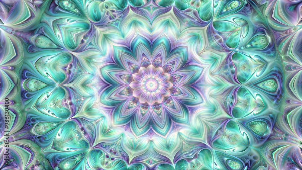 Abstract kaleidoscope background, mint and lilac colors patterns with intricate details, colorful and mesmerizing Abstract kaleidoscope background, mint and lilac colors patterns with intricate details, colorful and mesmerizing