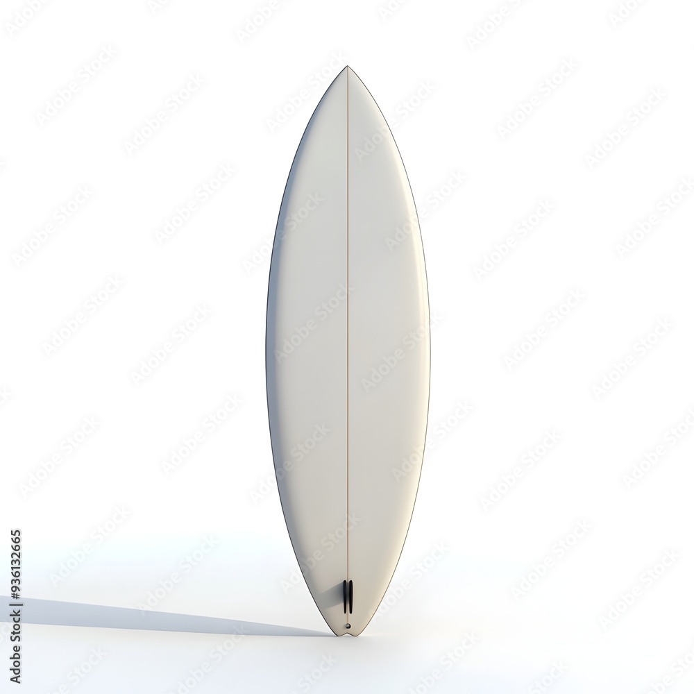 3D Surfboard Rendered on Clean White Background 3D Surfboard Rendered on Clean White Background