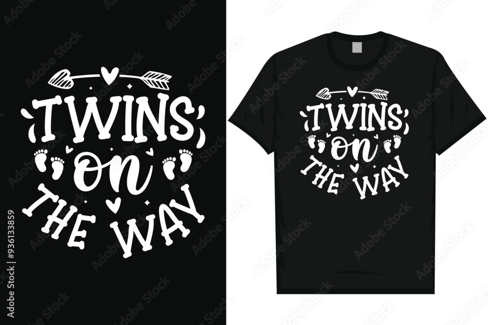 Twins on the way happy mother's day typography tshirt design Twins on the way happy mother's day typography tshirt design