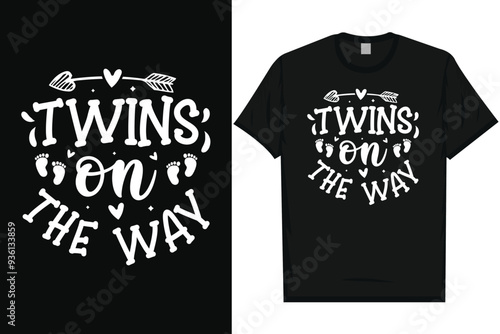 Twins on the way happy mother's day typography tshirt design