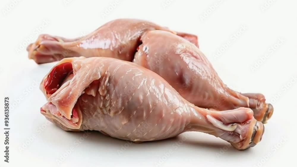 Rotate Fresh raw chicken legs table cutting white background High quality HD 4K video clips Rotate Fresh raw chicken legs table cutting white background High quality HD 4K video clips