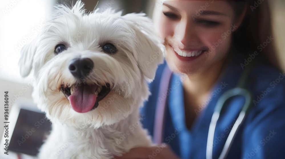 A Joyful White Dog's Veterinary Visit: Experiencing Warmth and Care at the Clinic A Joyful White Dog's Veterinary Visit: Experiencing Warmth and Care at the Clinic