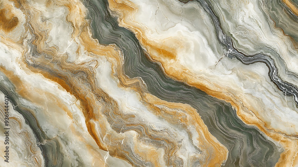 Obraz premium A close-up of a beautiful green and orange onyx marble
