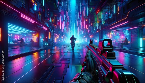 first person shooter game scene