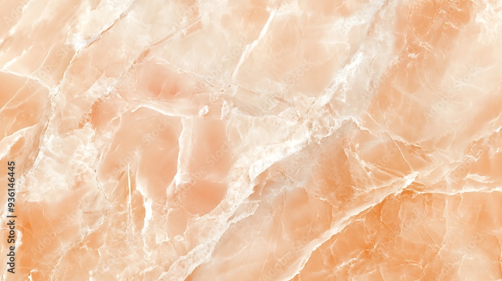 Close up of a light peach marble surface, with swirling patterns. Close up of a light peach marble surface, with swirling patterns.