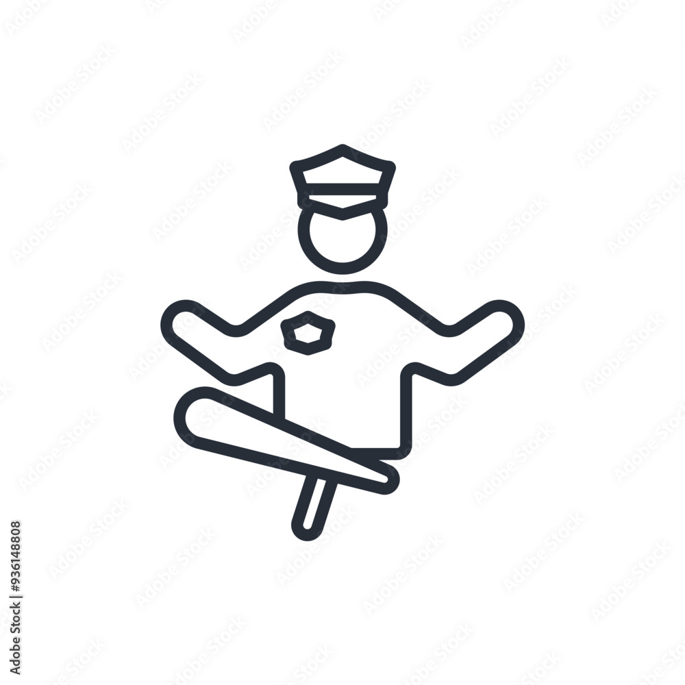 Police icon. vector.Editable stroke.linear style sign for use web design,logo.Symbol illustration. Police icon. vector.Editable stroke.linear style sign for use web design,logo.Symbol illustration.