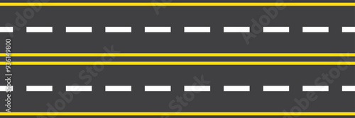 Road icon in black style isolated on white background. Logistic symbol stock vector illustration. EPS 10.