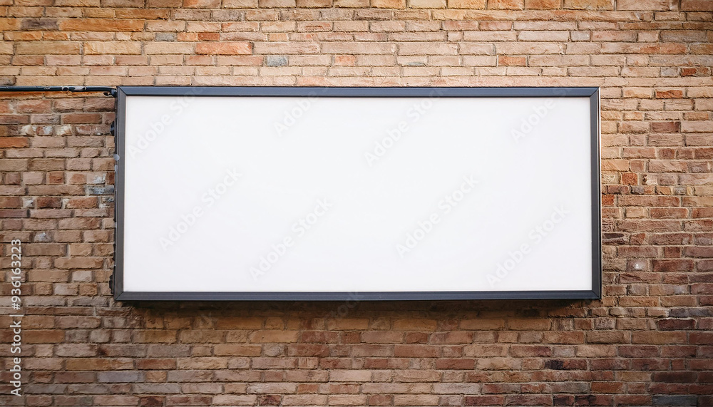 Mock up of light box advertising on brick wall background. Urban street. Mock up of light box advertising on brick wall background. Urban street.