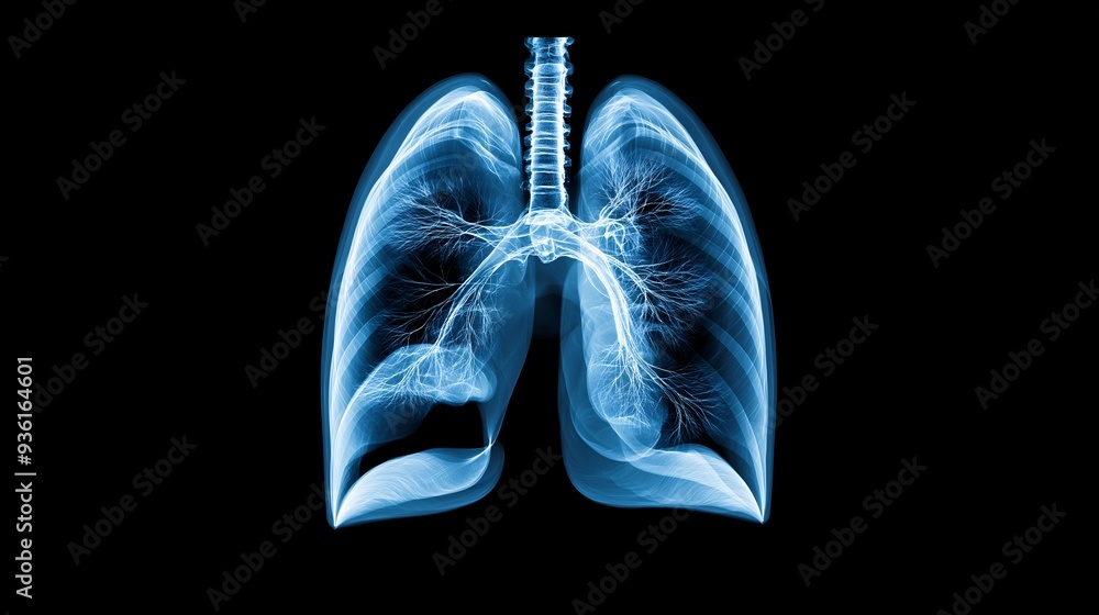 Lungs X-ray: A translucent, ethereal image of human lungs, showcasing the intricate network of bronchi and alveoli, a powerful visual for healthcare, science, and anatomy education. Lungs X-ray: A translucent, ethereal image of human lungs, showcasing the intricate network of bronchi and alveoli, a powerful visual for healthcare, science, and anatomy education.