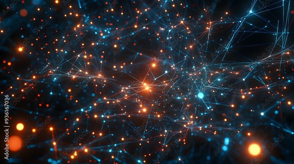 50. A digital 3D environment showcasing a complex web of interconnected online systems and data paths 50. A digital 3D environment showcasing a complex web of interconnected online systems and data paths