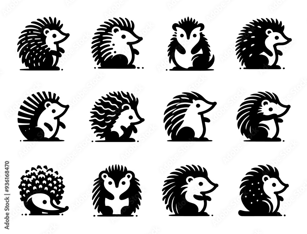 Obraz premium Hedgehog Illustration Set