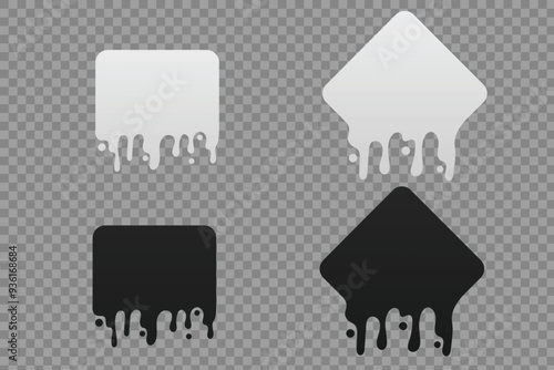 collection of melting stickers in vector