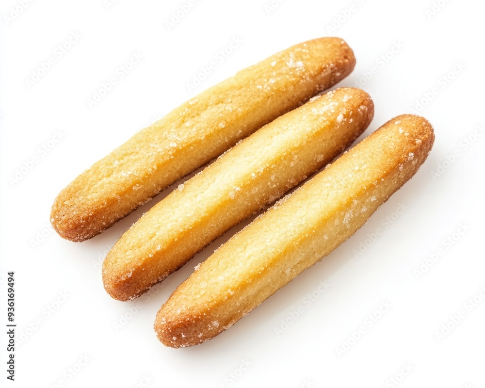 Lady Fingers Cookies. Crunchy Biscuit View from Top of Long Ladyfinger Macro Ingredient Lady Fingers Cookies. Crunchy Biscuit View from Top of Long Ladyfinger Macro Ingredient