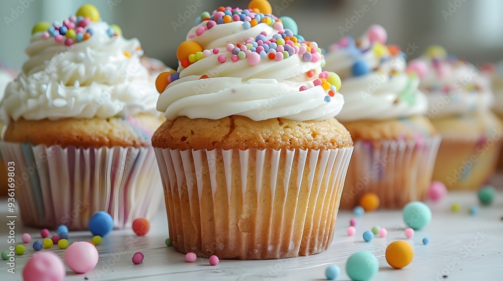 Colorful Cupcakes with Sprinkles Colorful Cupcakes with Sprinkles