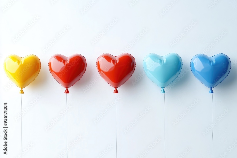 Heart shaped balloons in various colors Heart shaped balloons in various colors