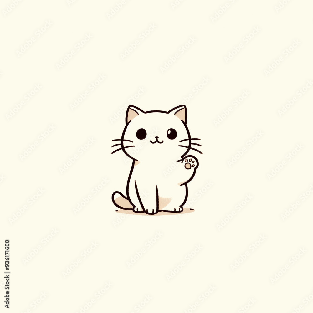 Fototapeta premium A cat extending one paw to greet.