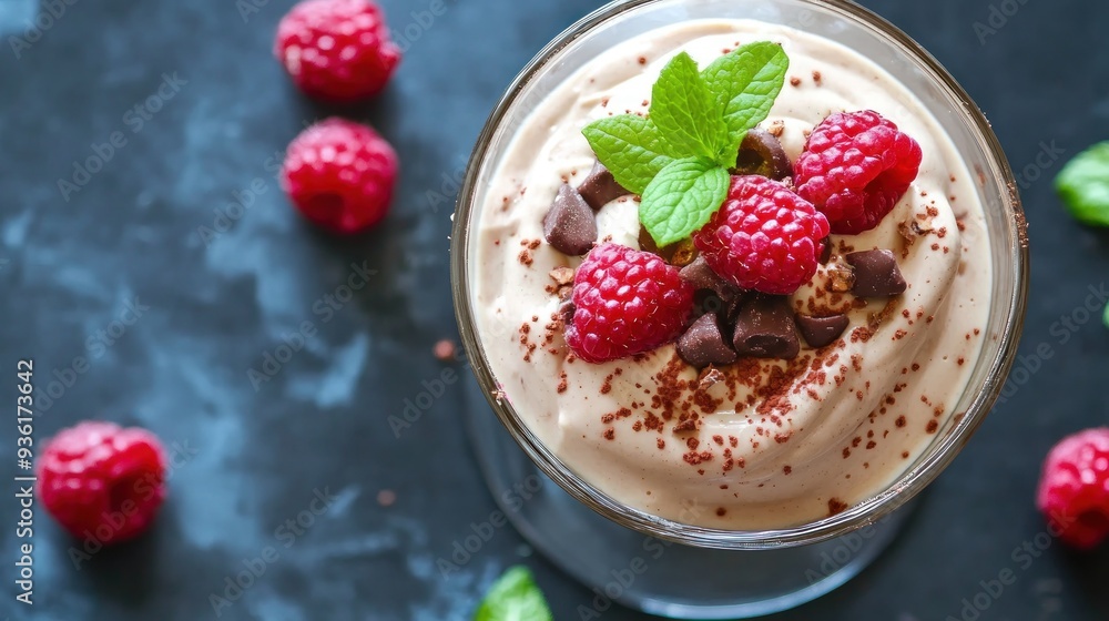 Delicious Chocolate Mousse with Raspberries Delicious Chocolate Mousse with Raspberries
