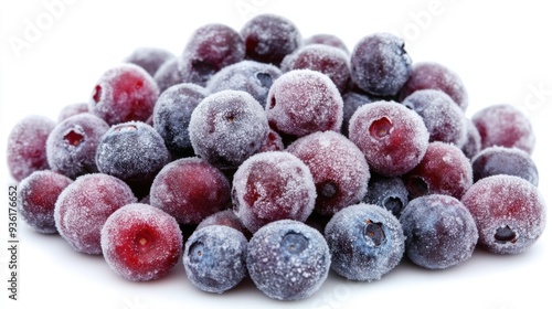 Wallpaper Mural A pile of blueberries are covered in a layer of ice, AI Torontodigital.ca