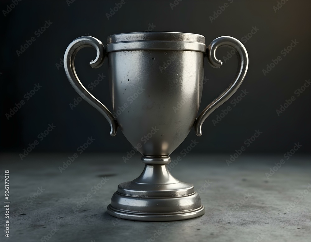 3D trophy symbol shaped like a cup, constructed from stainless steel create with ai 3D trophy symbol shaped like a cup, constructed from stainless steel create with ai