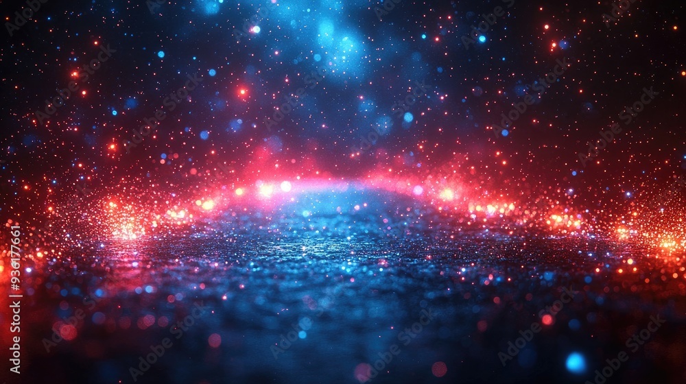 Neon red and blue geometric shapes on black base glowing particles light effects background, particles, shapes, blue, base, light, geometric, black background Neon red and blue geometric shapes on black base glowing particles light effects background, particles, shapes, blue, base, light, geometric, black background