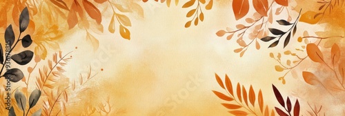 aesthetic autumn inspired autumn watercolor background with leaves