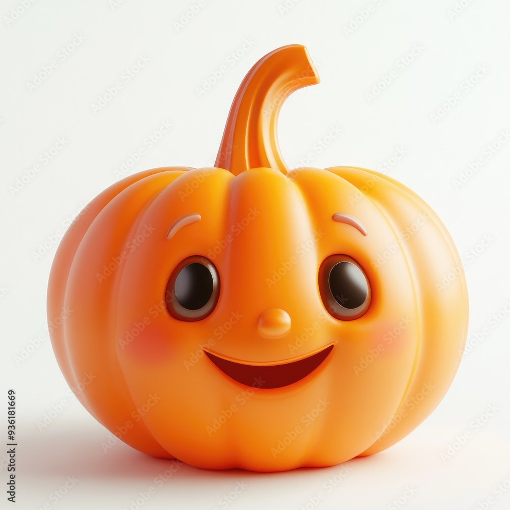 Cute 3D cartoon pumpkin with a big smile. Cute 3D cartoon pumpkin with a big smile.