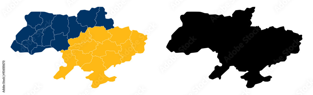 ukraine map and flag ukraine map and flag