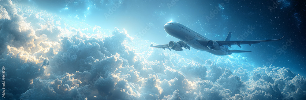 Fototapeta premium 旅客機・飛行機・青空