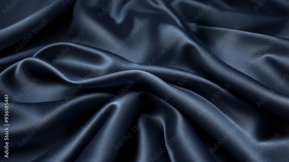 Navy blue silk satin background, perfect for luxurious designs. Navy blue silk satin background, perfect for luxurious designs.