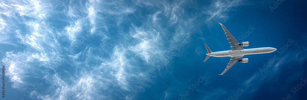 Obraz premium 旅客機・飛行機・青空