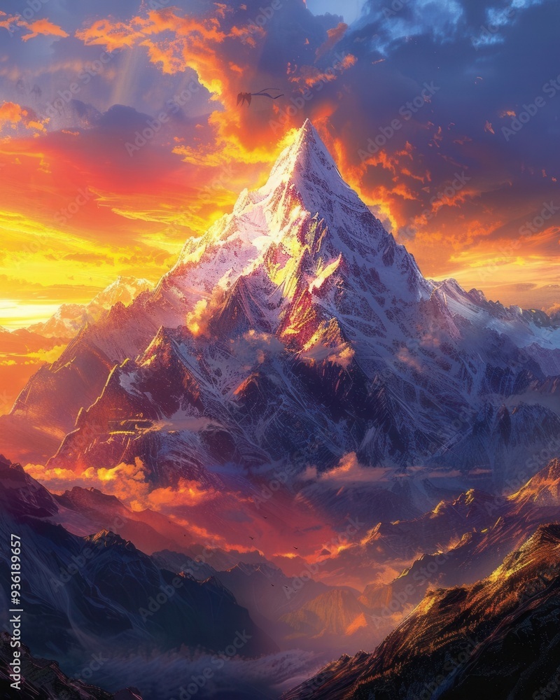 Mountains at sunset, warm golden hues, majestic peaks, colorful sky, tranquil scene, expansive and breathtaking Mountains at sunset, warm golden hues, majestic peaks, colorful sky, tranquil scene, expansive and breathtaking