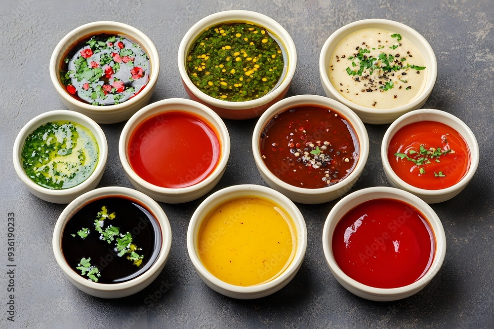 Assortment of Delicious Dips and Sauces