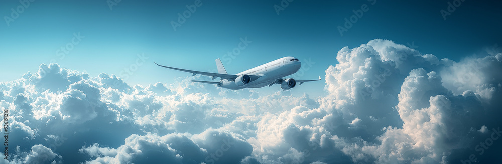 Obraz premium 旅客機・飛行機・青空