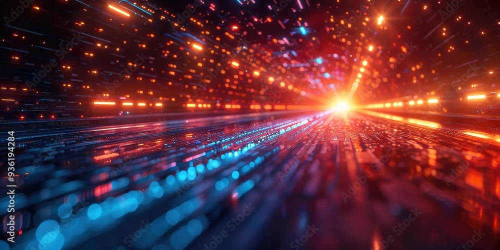 Fototapeta premium Abstract Digital Tunnel