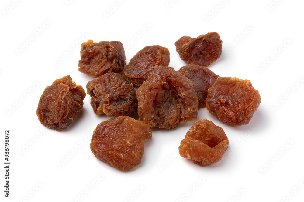Dried longan pulp close up isolated on white background Dried longan pulp close up isolated on white background