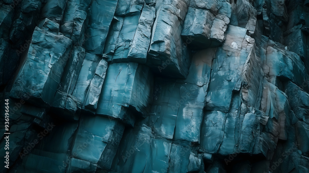 Fototapeta premium Textured Slate Rock Formation with Natural Patterns and Shadows