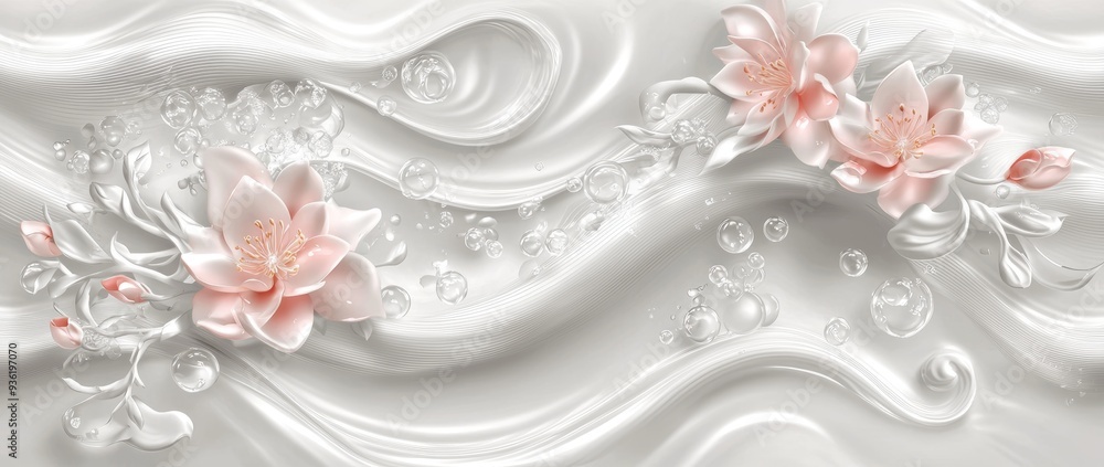The background of this card is modern with cherry blossoms. It is a template for Mother's Day cards. There are wedding elements and pink floral icons. The background of this card is modern with cherry blossoms. It is a template for Mother's Day cards. There are wedding elements and pink floral icons.