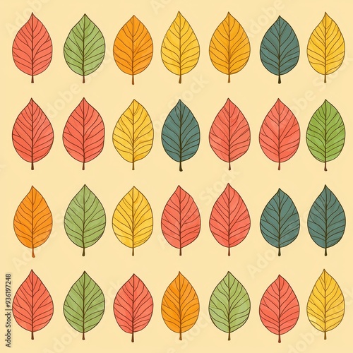 An autumn leaf background with a seamless pattern.