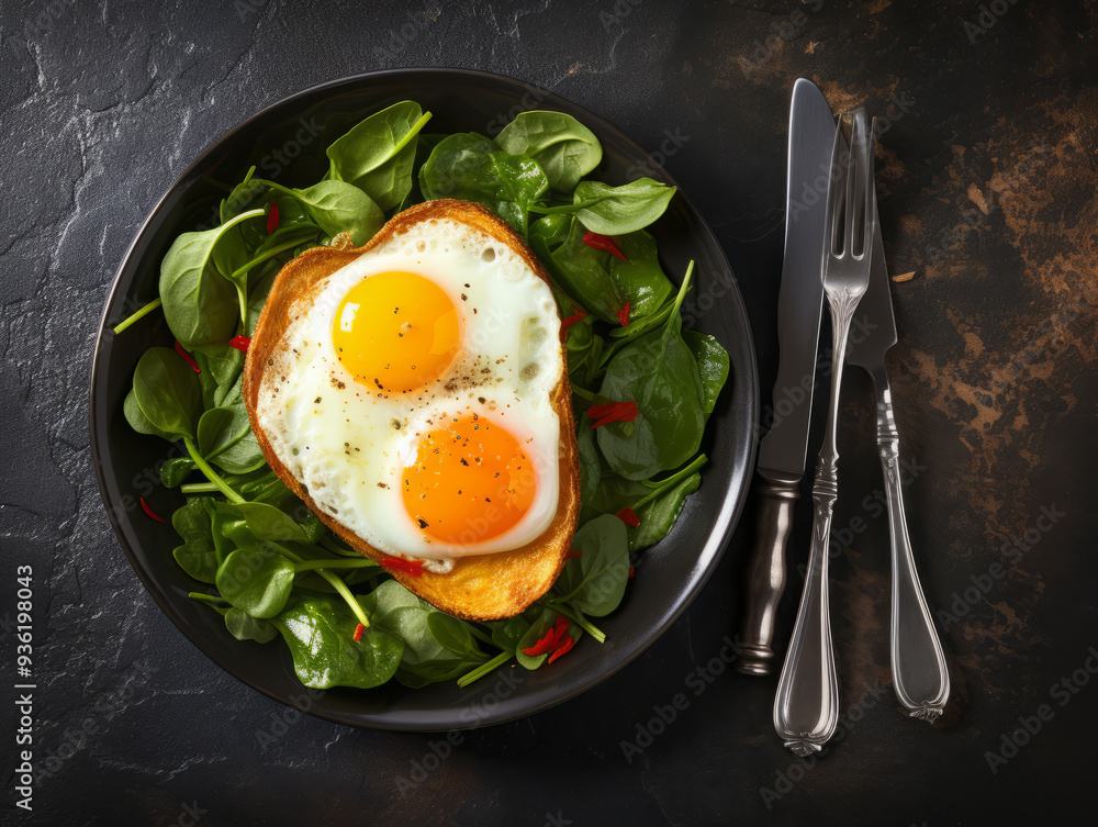 Generous Fried quail eggs in a black frying pan Generous Fried quail eggs in a black frying pan