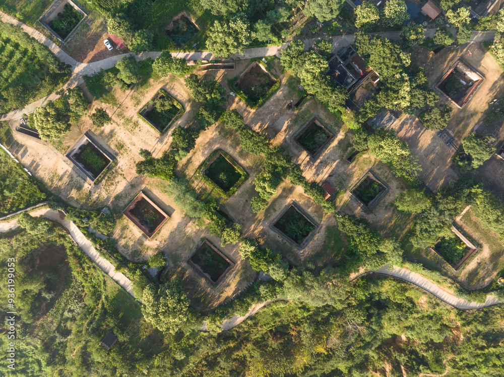 Fototapeta premium view of shanzhou silo-cave in sanmenxia,henan