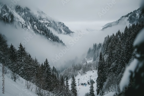 Austrian mountains, Zauchensee, in winter photo