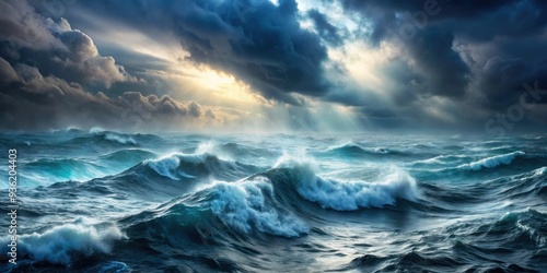 Wallpaper Mural landscape of a stormy sea in fog , storm, sea, waves, rough, fog,landscape, weather, ocean, dramatic, turbulent, water, nature Torontodigital.ca