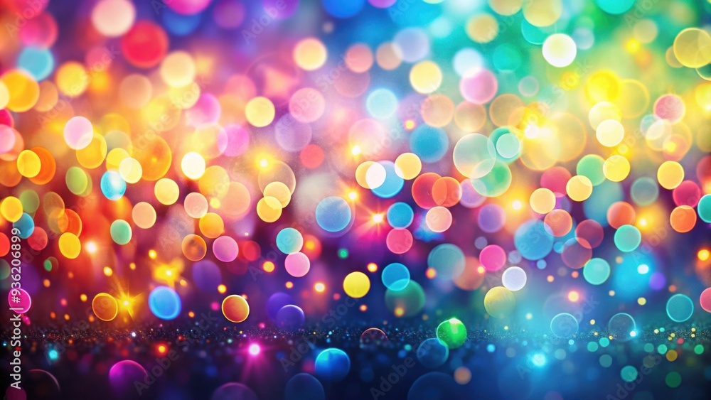 Whimsical bokeh background with multicolored light spots , abstract, playful, festive, colorful, vibrant, sparkle, celebration Whimsical bokeh background with multicolored light spots , abstract, playful, festive, colorful, vibrant, sparkle, celebration