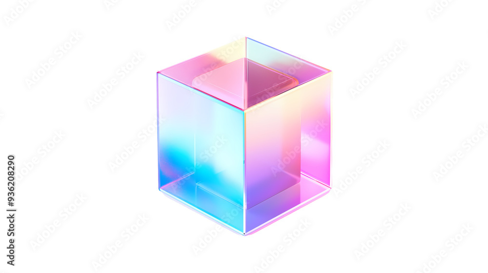 abstract colorful cube gradient holographic, hologram, holographs, gradient on transparent background abstract colorful cube gradient holographic, hologram, holographs, gradient on transparent background