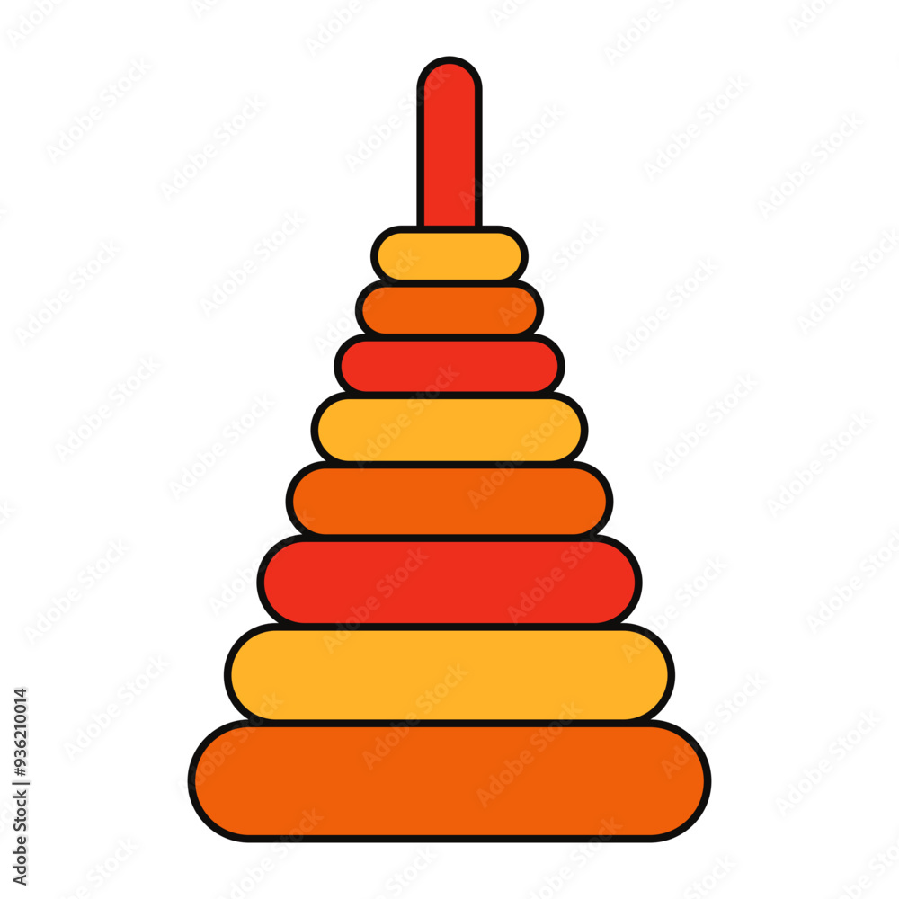 Pyramid Children Toy Icon Illustration Pyramid Children Toy Icon Illustration
